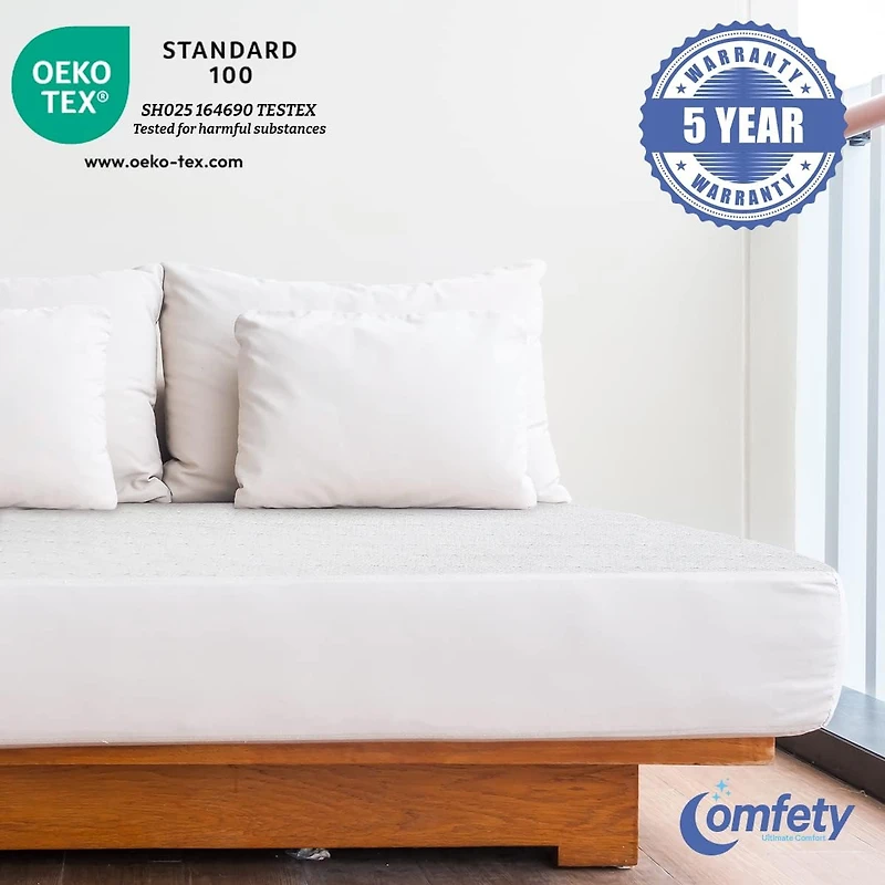 Waterproof Mattress Protector Bamboo Viscose, Ultra Soft Leak-Proof Mattress Cover - Hypoallergenic, Breathable