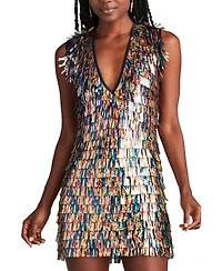 Tadashi Shoji Women's Birdie Sequin Fringe Mini Dress