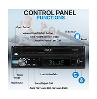 Pyle Single Din Car Stereo Receiver, 7 Motorized Touchscreen, Bluetooth, 320W