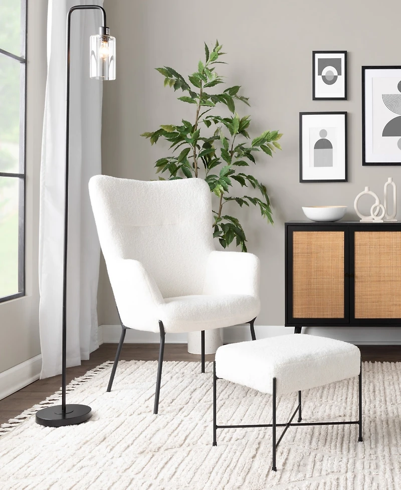 Lumisource 2-Pc. Metal Izzy Industrial Lounge Chair and Ottoman Set