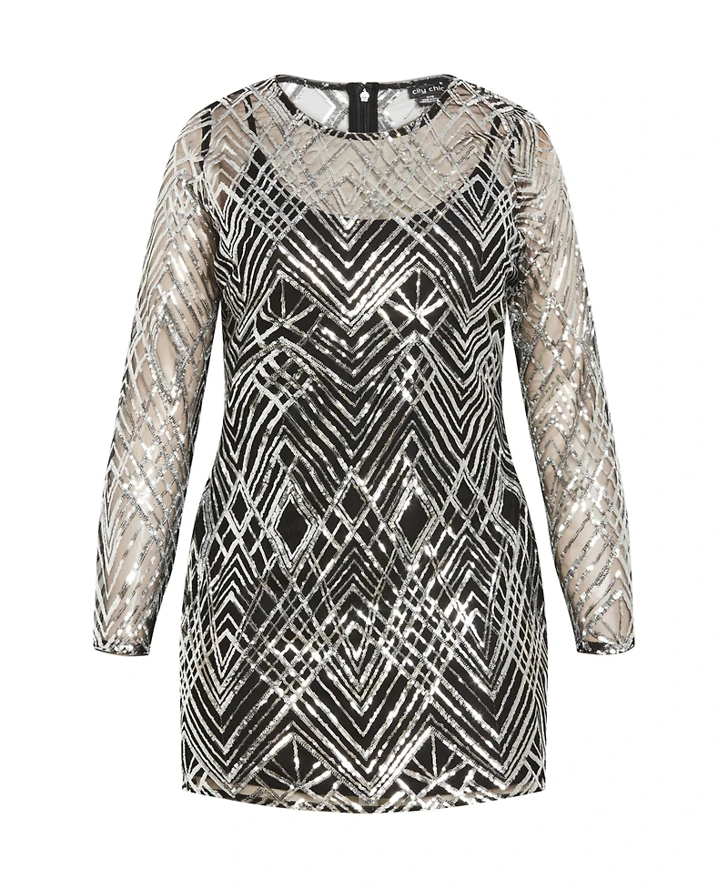 City Chic Plus Braylin Sequin Dress