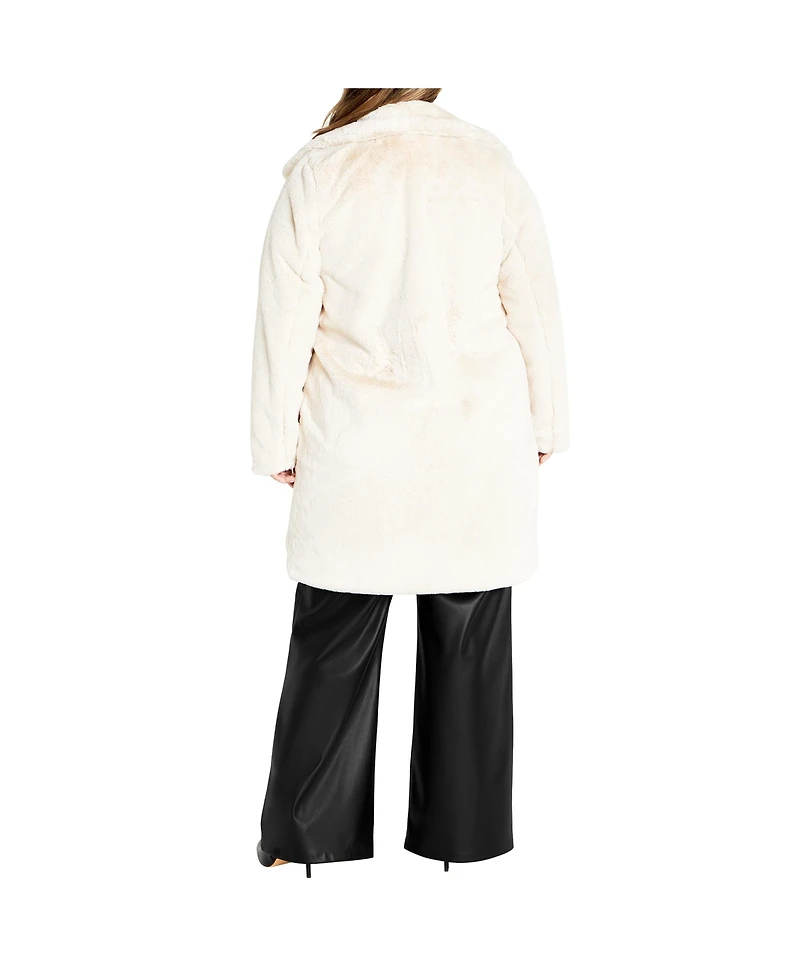 City Chic Plus Size Remi Faux Fur Coat