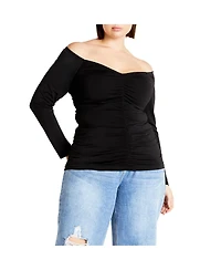 City Chic Plus Ruched Sally Top