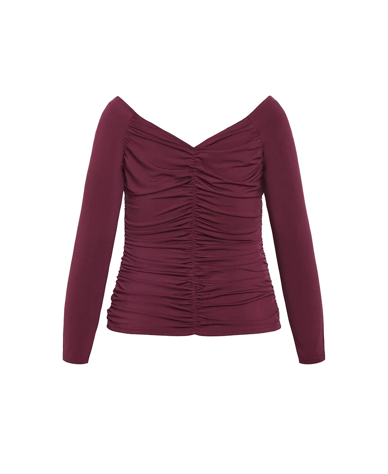 City Chic Plus Size Ruched Sally Top