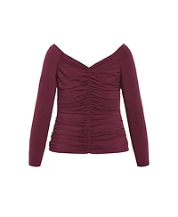 City Chic Plus Size Ruched Sally Top