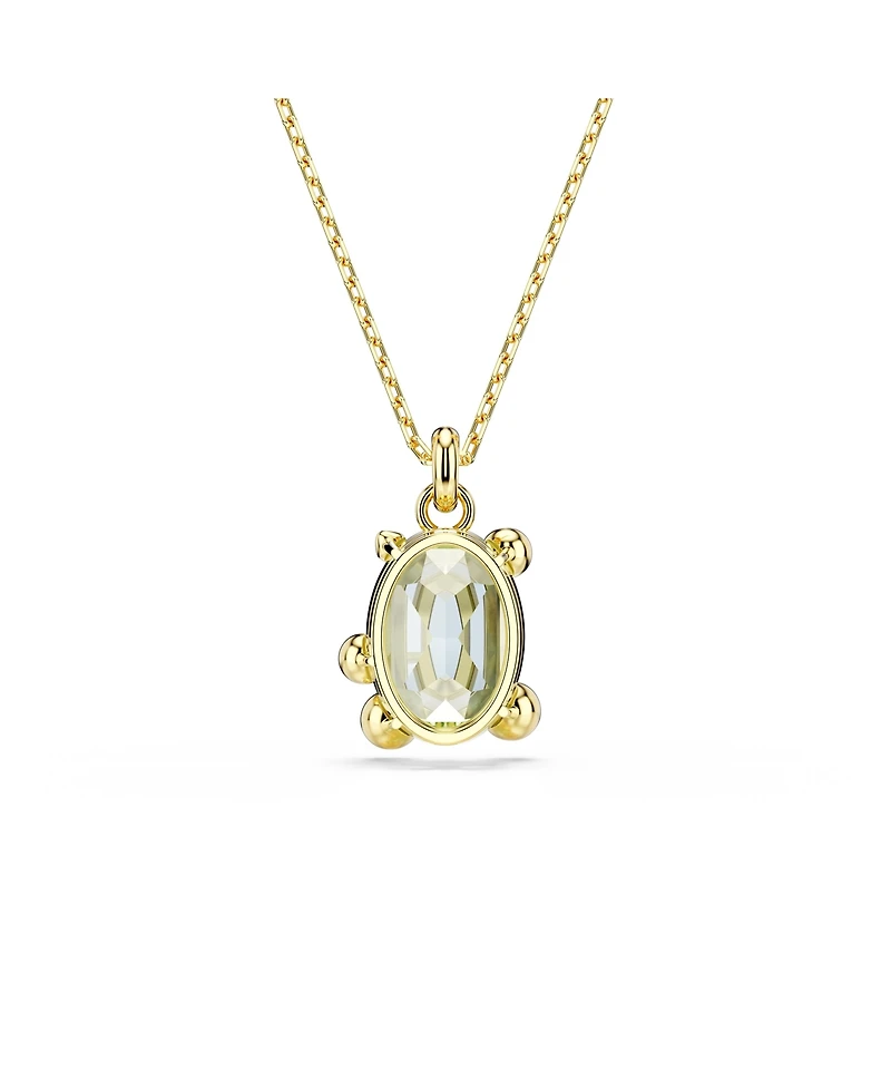 Swarovski Gema Gold-Tone Plated, Mixed Cuts, Multicolored Pendant Necklace