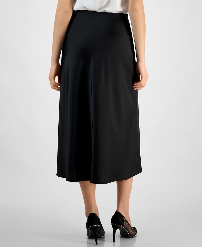 Bar Iii Women's Satin Pull-On Midi Skirt, Exclusively at Macy's