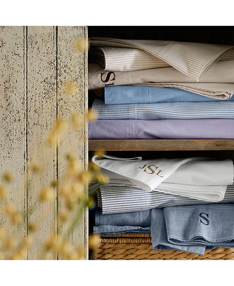 Lands' End Cotton Oxford Stripe Bed Sheet Set