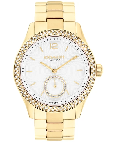 Coach Women's Brooks Automatic Gold-Tone Stainless Steel Bracelet Watch, 38mm