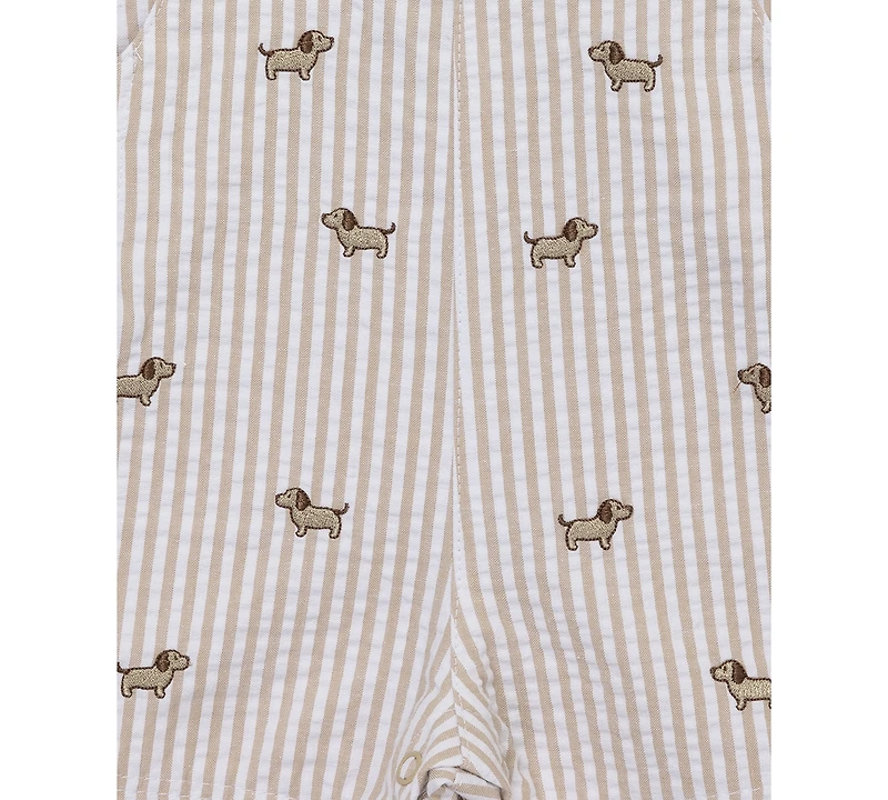Little Me Baby Boys Cotton Puppies Polo Shirt & Shortall, 2 Piece Set