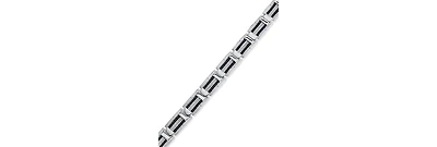 Men's Black and Grey Cable Bracelet in Stainless Steel