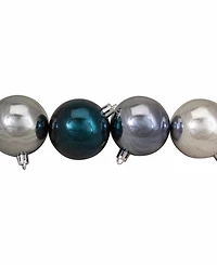 Northlight 60ct Sapphire Blue/Denim/Silver/Pewter Shatterproof 3-Finish Christmas Ball Ornaments 2.5"