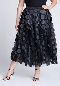 Eloquii Women's Dimensional Dot Full Skirt