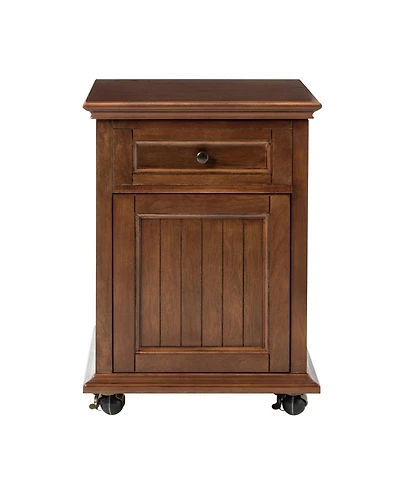 Hulala Home Tasia Traditional End Table with Hooded Caster Wheels and Adjustable Shelves