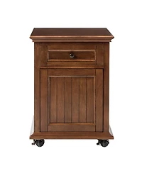 Hulala Home Tasia Traditional End Table with Hooded Caster Wheels and Adjustable Shelves