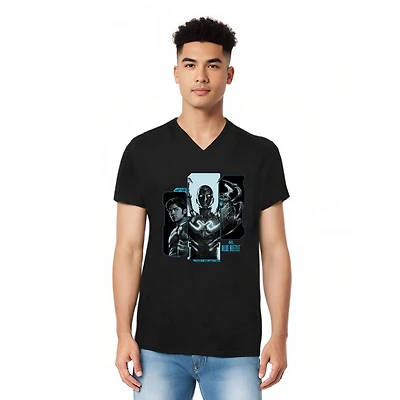 Blue Beetle Mens Host Reyes Short Sleeve Adult V Neck Premium Cotton Tee / T-Shirt