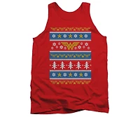 Dc Wonder Woman Men's Comics Christmas Sweater Adult Tank Top