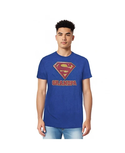 Superman Mens Super Grandpa Adult Heather Tee / T-Shirt