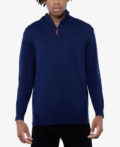 Spring + Mercer Men's Quarter Zip Mock Neck Sweater