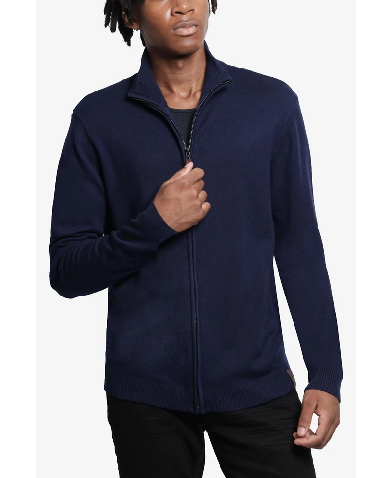 Spring + Mercer Men's Full Zip Mock Neck Sweater