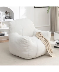 Cozy Bean Bag Chair with Memory Foam Filling, Tufted Faux Fur Bean Bag Sofa-The Pop Home