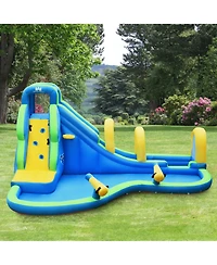 Gymax Kids Inflatable Water Park Bounce House Blower