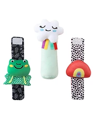 The Peanutshell Montessori Baby Rattle Socks and Wrist Rattle Set, 5 Piece