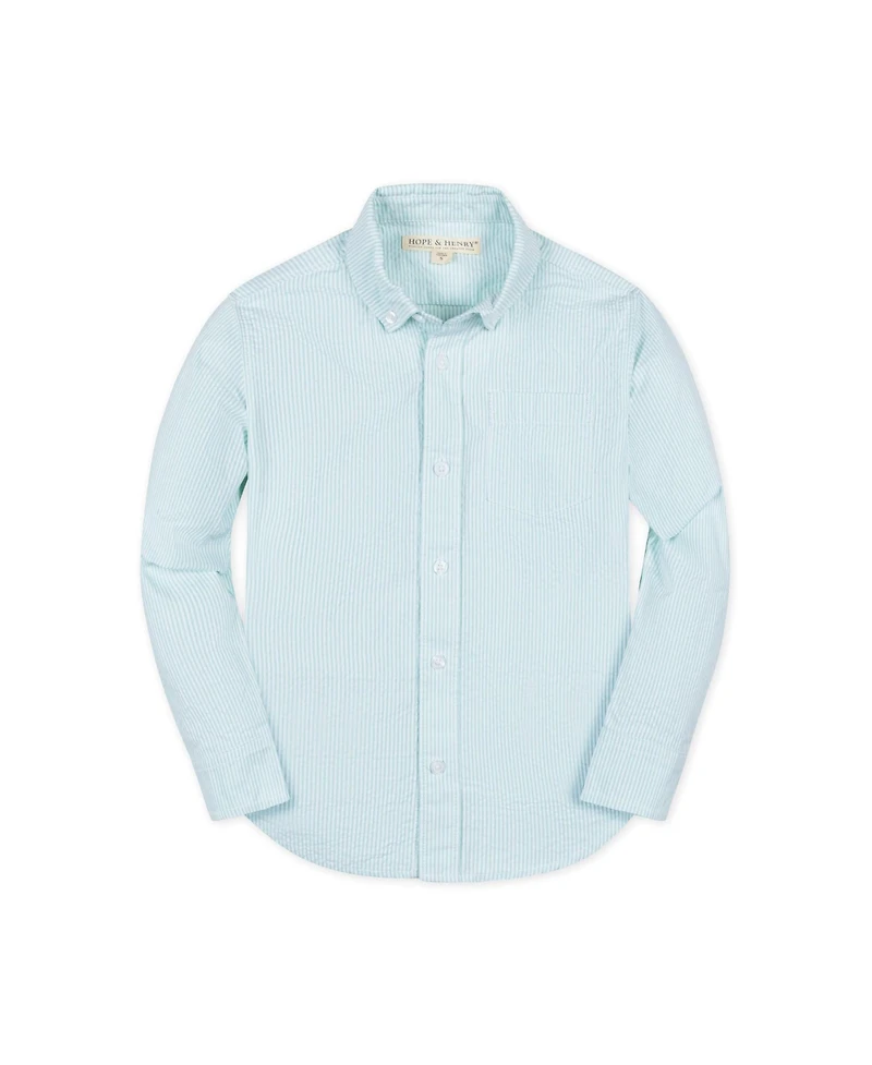 Hope & Henry Baby Boys Long Sleeve Seersucker Button Down Shirt