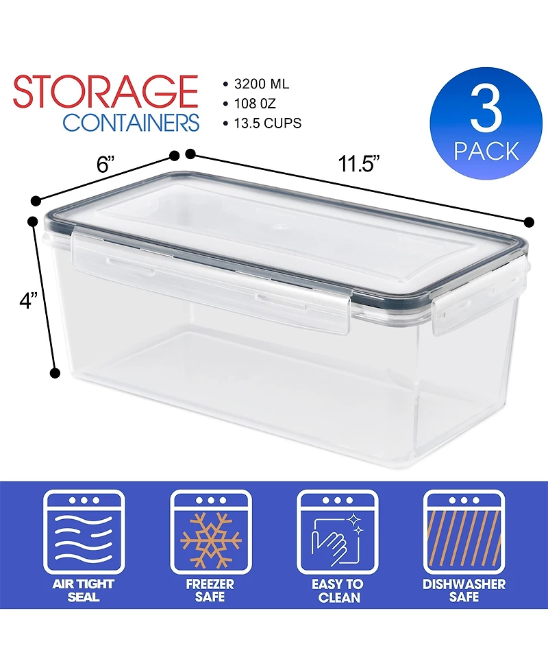 Sorbus 3 Pack (108oz/13.5cups) Airtight Food Storage Containers with Lids