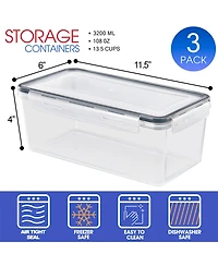 Sorbus 3 Pack (108oz/13.5cups) Airtight Food Storage Containers with Lids