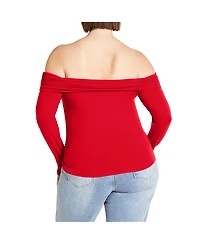 Plus Knit Jojo Top