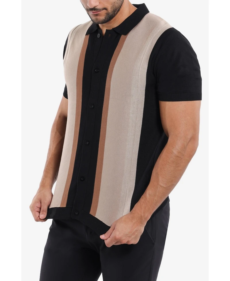 Spring + Mercer Men's Stripe Polo Sweater