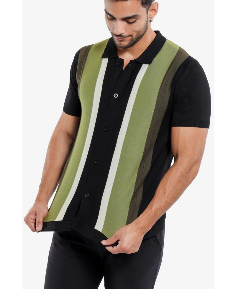 Spring + Mercer Men's Stripe Polo Sweater