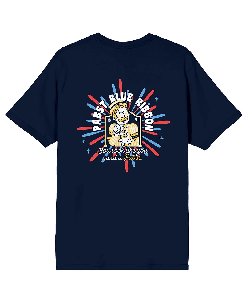 Pabst Blue Ribbon Men's Since 1844 Navy Short Sleeve Tee