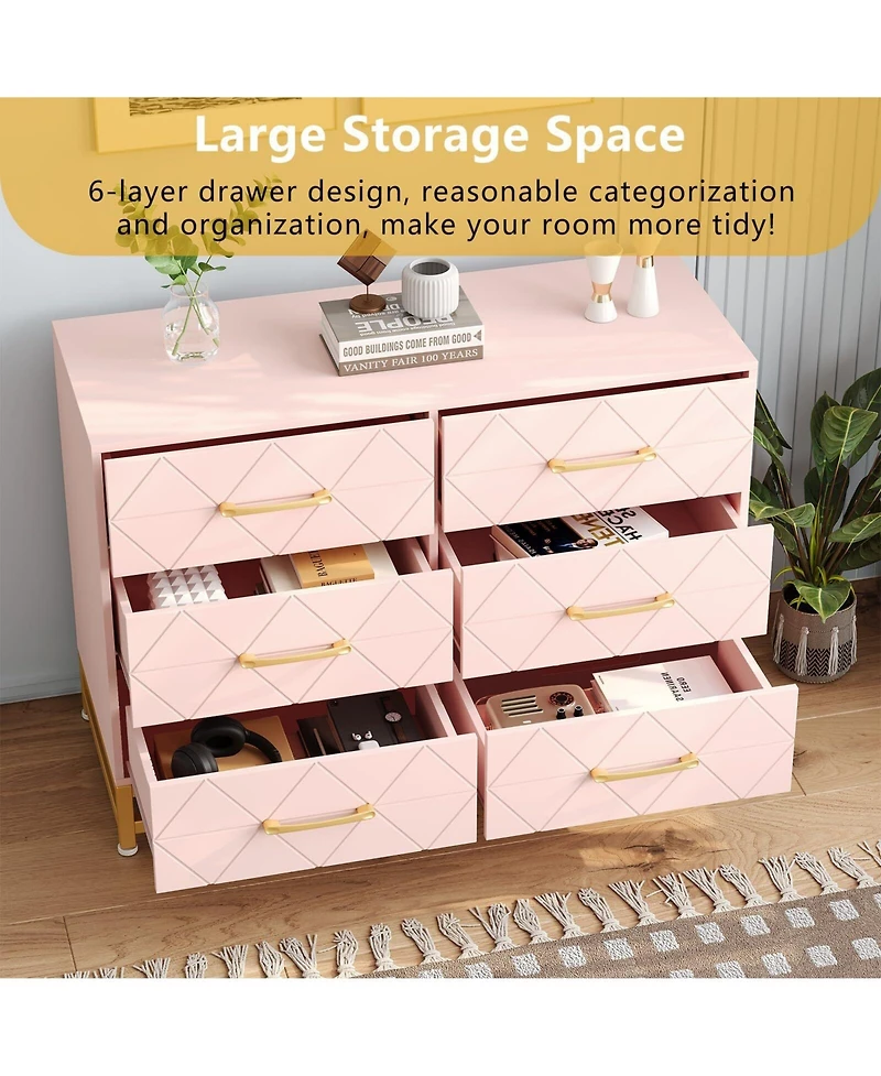 6 Drawers Dresser for Bedroom