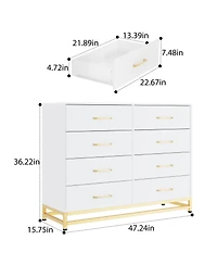 gaomon 8 Drawer Dresser for Bedroom with Deep Drawers