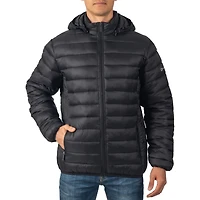 Alpine Swiss Men's Men s Lightweight Puffer Jacket with Removable Hood | Milo Winter Coat Packable Water-Resistant Down Alternative Bubble