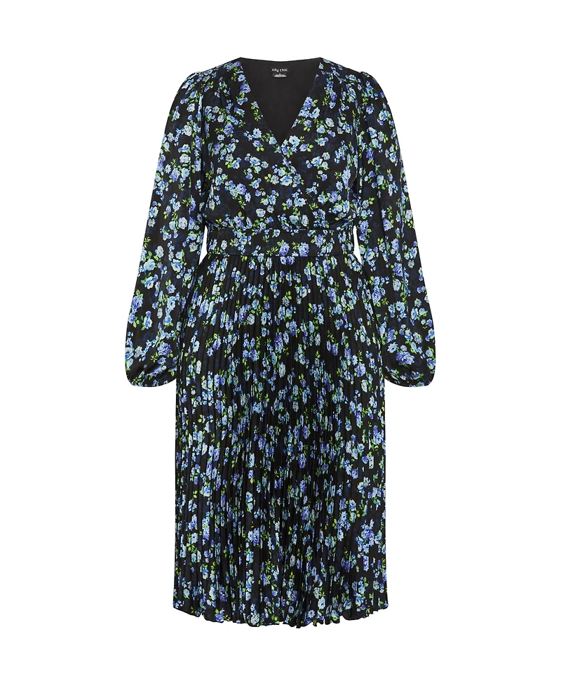 City Chic Plus Finley Pleat Dress