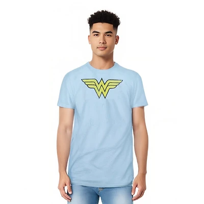 Dc Wonder Woman Big & Tall Comics Ww Logo Distressed Short Sleeve Adult Tee / T-Shirt