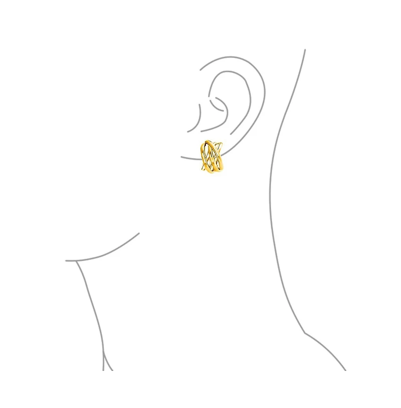 Bling Jewelry Classic Celtic Knot Clip-On Earrings Two Tone For Non-Pierced Ears Gold Plated