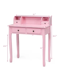 Gouun Removable Floating Organizer 2-Tier Mission Home Computer Vanity Desk