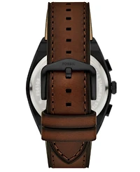 Fossil Men's Everett Chronograph Brown Leather Watch, 44mm