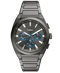 Fossil Men's Everett Chronograph Smoke Stainless Steel Watch, 44mm