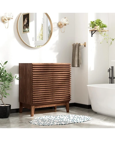Mid-Century Freestanding Bathroom Cabinet Vanity with Storage