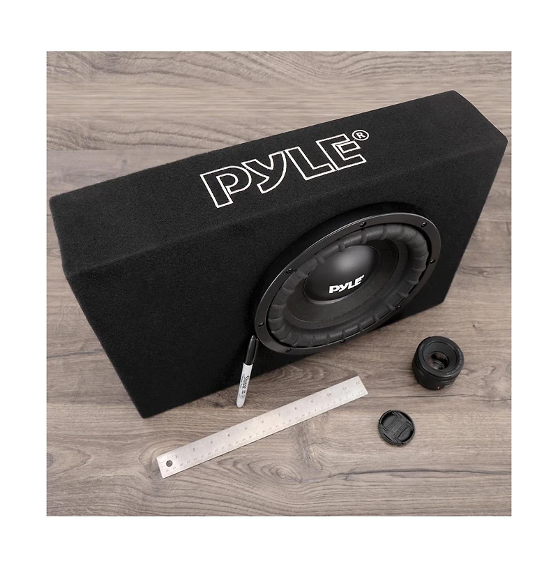 Pyle Slim Subwoofer Box System, 10'' 500W, Truck Audio Enclosure