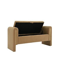 The Pop Home Modern Teddy Bed End Bench with Storage and Arms, Upholstered Foot Rest Stool, Comfy Vanity Bench-The