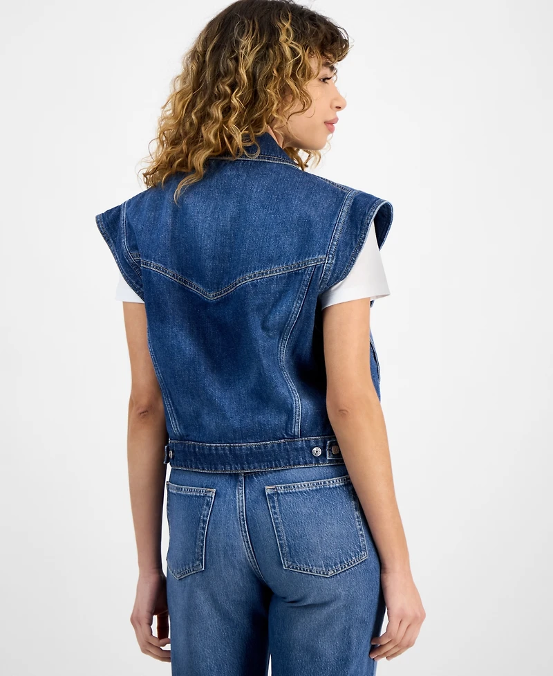 Boss Orange Women's Extended-Shoulder Denim Vest