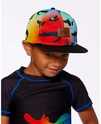 Deux par Deux Boy Printed Cap Black And Multicolored Crocodiles - Toddler|Child