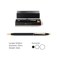 A. T. Cross A.t. Cross Classic Century Cross Classic Black with 23KT Gold-Plated Appointments Ballpoint Pen