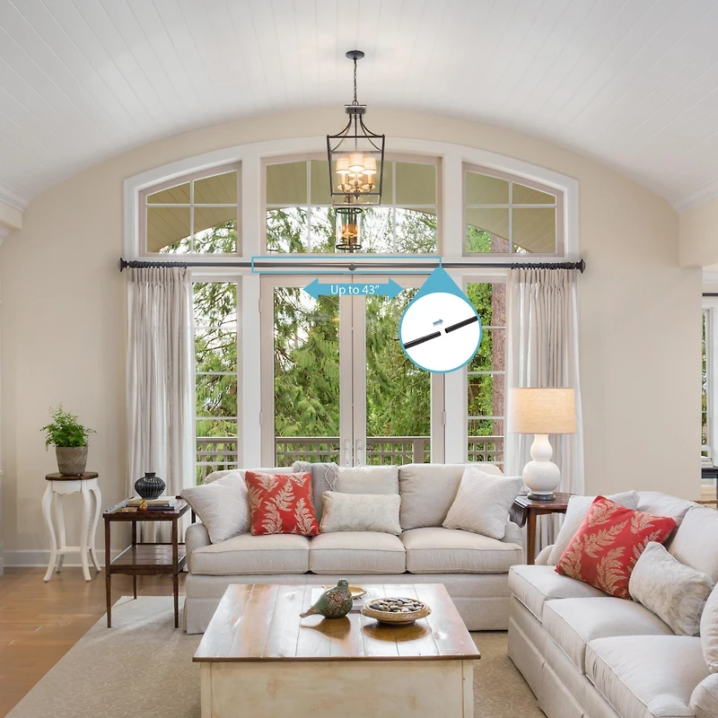 Kenney 43-Inch Curtain Rod Extender for Enhanced Window Coverage